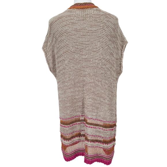 Chico's Women's Multicolor Knit Open Front Cardigan Sweater Vest Size 3 (XL 16) - Picture 5 of 9